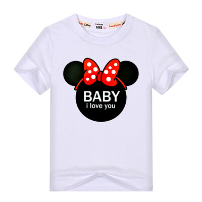 

Модная футболка для девочек из хлопка Happy Baby Я люблю тебя, печатая с короткими рукавами, одежда Tees Kids tops