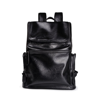 

New Mens Backpack Korean Fashion Students Travel Rucksack Leather Travel Knapsack Bag