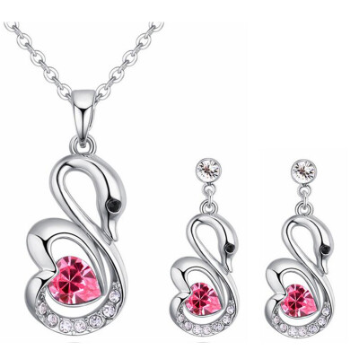 

Fashion Jewelry Sets Crystal from Austrian Heart Pendant Necklace Earrings Set For Women Accessories Bijoux 27091