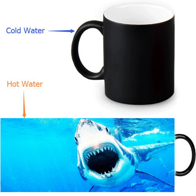 

Jaws Shark 350ml12oz Heat Reveal Mug Color Change Coffee Cup Sensitive Morphing Mugs Magic Mug Milk Tea Cups