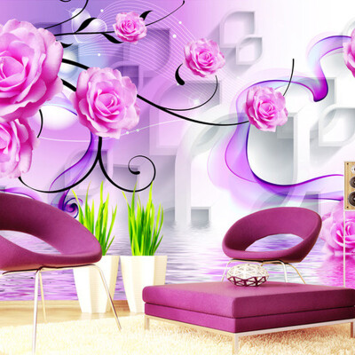 

Custom Mural Wallpaper Modern Fashion 3D Rose Flower Bedroom Living Room Sofa TV Background Wallpaper Murals Papel De Parede 3D