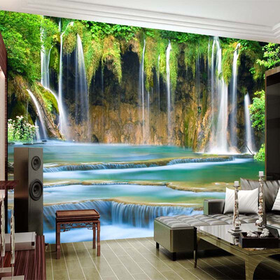 

Custom Wall Mural Wallpaper 3D Waterfall Landscape Background Photo Wall Paper Wall Painting Living Room Bedroom Wall Home Decor