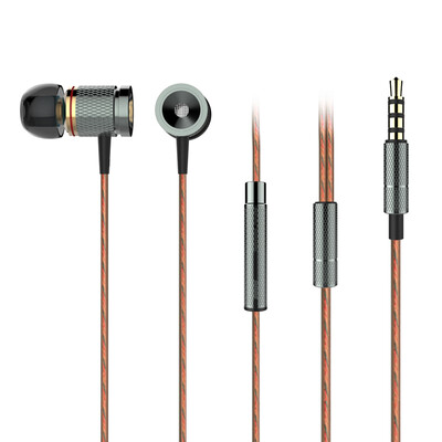 

Hongsund X53M Magnet Movement Earphone Wire Control Headphones Metal Movement Headsets with wheat 35mm Plug gold gray black