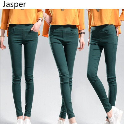 

autumn and winter 2017 women's fashion solid color tight skinny slim pencil pants