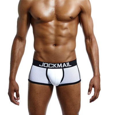 

JOCKMAIL mens underwear dry breathable mesh mens boxer briefs sexy pants GAY
