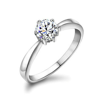 

Yoursfs® 18K White Gold Plated 05ct Simulated Diamond Promise Rings Use Austrian Crystal Fashion Jewelry