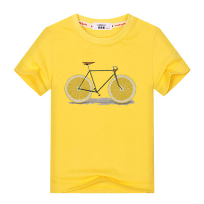 

Summer Funny Fruit Bicycle Print Футболка для девочек Повседневный Хлопок O-образным вырезом Тройники Тетс Детская футболка Одежда
