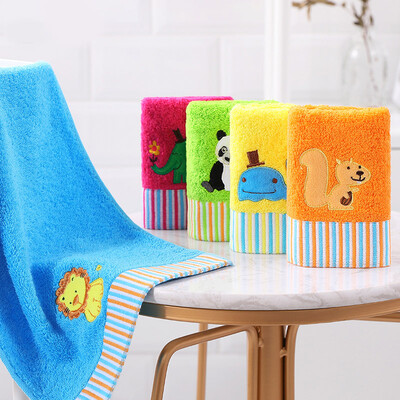 

Vosges Jade cotton children&39s towel dyed satin cartoon small square towel weaving dog embroidery hanging towel 3435cm blue