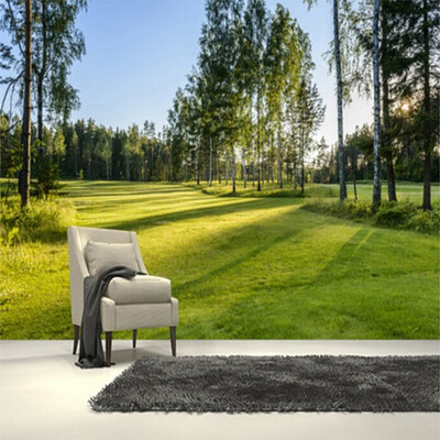 

Свежие зеленые деревья Sunshine 3D Stereo Photo Mural Обои Гостиная Ресторан Уютная декоративная роспись картины Papel De Parede Sala