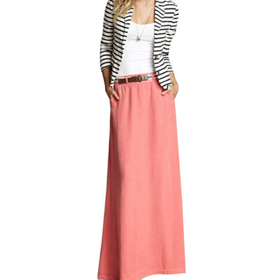 

Lovaru ™summer style New Long Maxi Skirt Pleated Summer Skirts Women's Clothes Casual Skirt