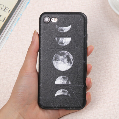 

3D рельеф пространство Затмение Луны мягкий тонкий Coque чехол для iPhone 5 6 7 силиконовые ультра тонкий Телефонные чехлы крышка