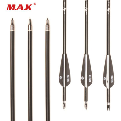 

12 шт / много 30 "Черный и белый цвет Алюминиевая стрела позвоночника 500 для Recurve / Compound Bows Охота K