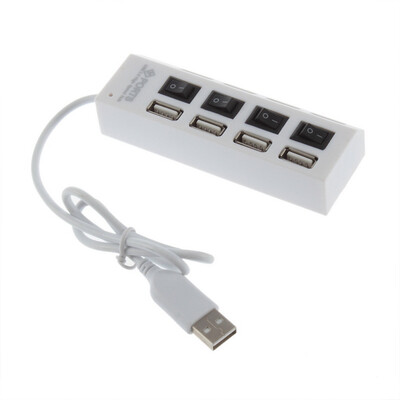 

USB2.0 High Speed 4 Port Power On/Off Switch LED Hub for PC Laptop Notebook