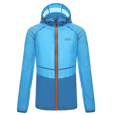 

Camel outdoor skin clothing male&female models skin windbreaker thin sports jacket male P6S214707 light blue M