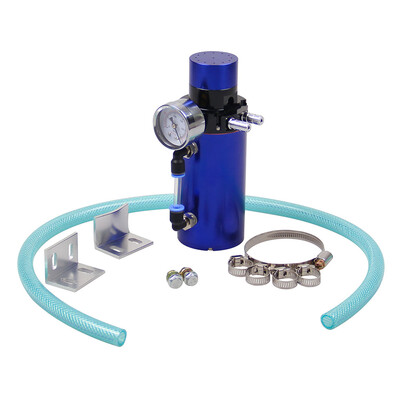 

Ryanstar Racing New Billet Aluminum Engine Oil Catch Reservoir Breather Can Tank with Vacuum Gague