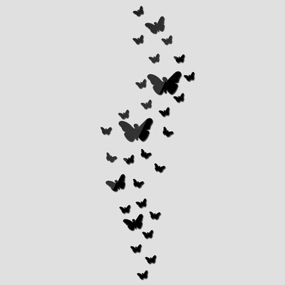 

Butterfly mirror sticker garment scrapbooking DIY accessory mix size small butterfly mirror sticker 50pcs lot