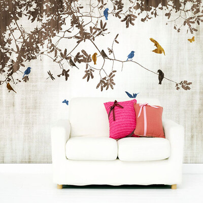 

Пользовательские 3d-росписи гостиной спальни телевизор фоне росписи обои ретро китайской ветке цветов