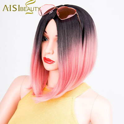 

Это парик Синтетический парик короткий ломбер Парики для женщин Серый и розовый Прямые волосы Боб Стиль