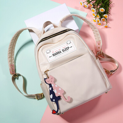 

JUST STAR Backpack Lady Korean Light Soft Large Capacity Bag Travel Backpack Tide 842 Swan White