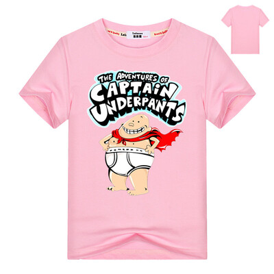 

Captain Underpants Boys 'Short Sleeve T-Shirt Kids Cartoon Superman Одежда Летние хлопковые топы и тройники для девочек Мальчики К