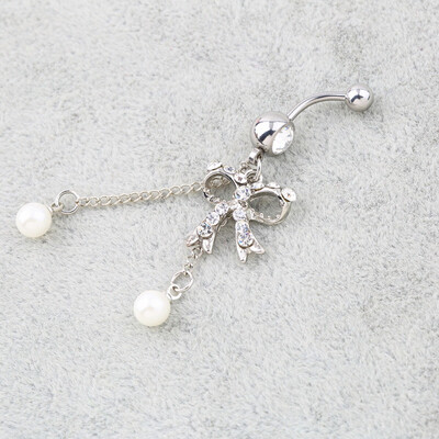 

Горный Хрусталь Бабочка Лук Мотаться Живота Пупка Бар Кольцо Кнопки Пирсинг