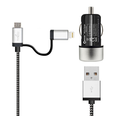 

FirstSeller МФО молнии для USB дата кабель зарядного устройства разъем USB+dc12 с/24V Автомобильное зарядное устройство GPS телефона Универсальный 2.1 a для iPhone 5/6