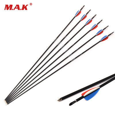 

6 шт. Углеродная стрела 30 дюймов Позвоночник 1000 Диаметр 6 мм с рисунком русского флага для соединения / стрельбы лук Стрельба из лука Охота