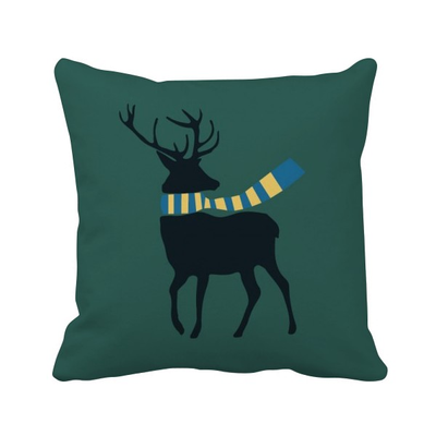 

Christmas Elk Scarf Festival Pattern Square Throw Pillow Insert Cushion Cover Home Sofa Decor Gift