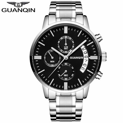 

GUANQIN Watch men's business style waterproof quartz watch fashion steel watch