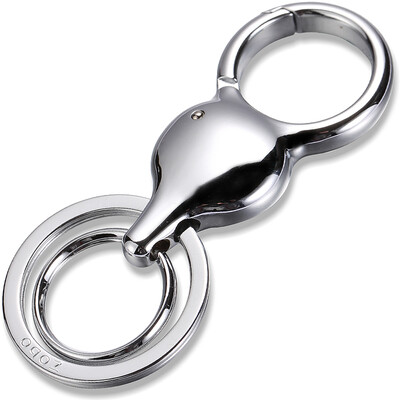 

Authentic zobo car key button mother double key ring press pick titanium alloy cucurbit key ring car ornaments birthday gift ZB-906 silver
