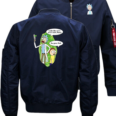 

Rick&Morty Aw geez Bomber Flight Flying Jacket Winter thicken Warm Zipper Men Jackets Anime Mens Casual Coat