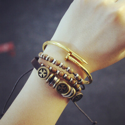 

18k розовое золото гвоздь браслет винт мода ювелирные изделия простые побрякушки пары модели Girlfriend брак Ювелирный фестиваль День рождения подарок