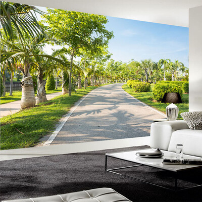 

Personality Space Expansion 3D Wallpaper Fresh Natural Green Park Path Wall Mural Living Room Background Wall Papel De Parede 3D