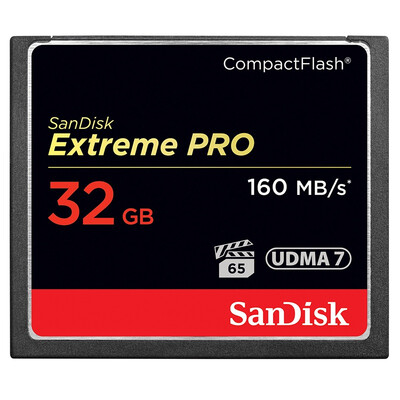 

SanDisk 32 ГБ Скорость чтения 160 МБ / с Скорость записи 150 МБ / с Экстремальная сверхбыстрая карта памяти CompactFlash Карточка UDMA7 CF