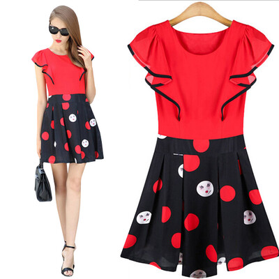 

Lovaru ™ 2 015 новых горячих продажи случайных рукавов лепесток рукав мини лето улица оснастки стиль шифон платья мини сексуальные женские