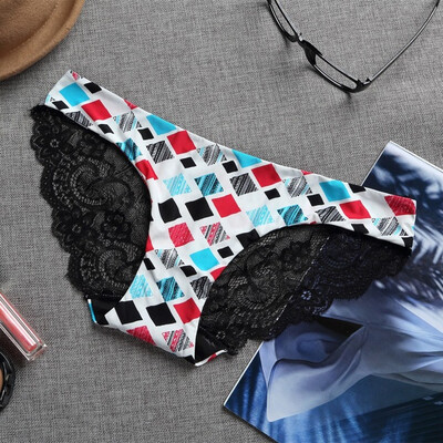 

Rose Lace Women Panties Seamless Print Underwear Sexy Briefs Women Leopard Lace Panties Plus Size  L XL XXL