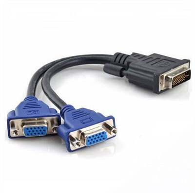 

Huayuan New DVI-Male DVI-I To Dual VGA Female Monitor Video Splitter Adapter Cable