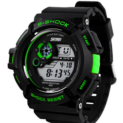 

SKMEI 9032 Men LED Digital Alarm Date Sport Rubber Quartz 30M Waterproof Wristwatch