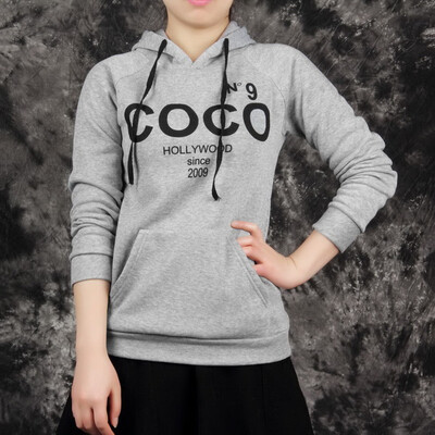 

Women Hoodie COCO print Jacket Coat Sweatshirt Hooded Outerwear Tops Pullover