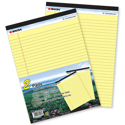 

Kesha KAISA KS-01964 yellow legalpad American paper with tape 50 pages 216 298mm 2 installed