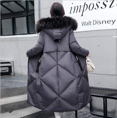 

Зимнее пальто женщин 2018 новое пальто пальто большой размер утолщение большой меховой воротник длинный абзац вниз куртка XL больш