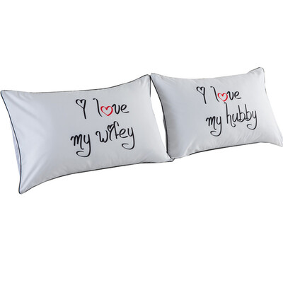 

IDouillet Couples Pillowcases Novelty His Side Her Side Marriage Wedding Valentines Day Couple Printed Gifts Bedroom Bedding