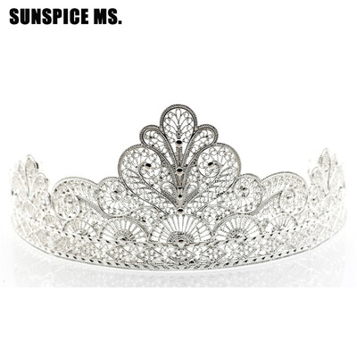 

New Arrive Gold Flower Bridal Crown Rhinestone Tiaras Women Wedding Hair Jewelry Accessories Beauty Queen Stage Tiaras Gift