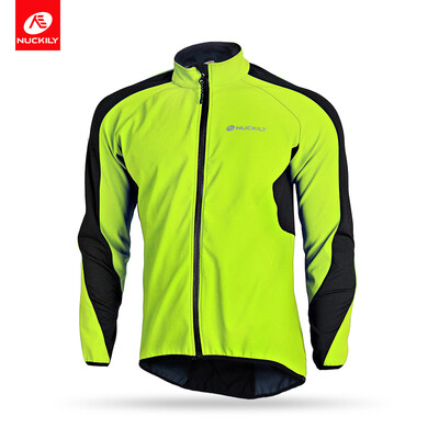

NUCKILY Winter Men's Thermal Cycling Jacket Warm Up Bicycle Clothing Windproof Water Resistant Sports JerseyNJ604-W