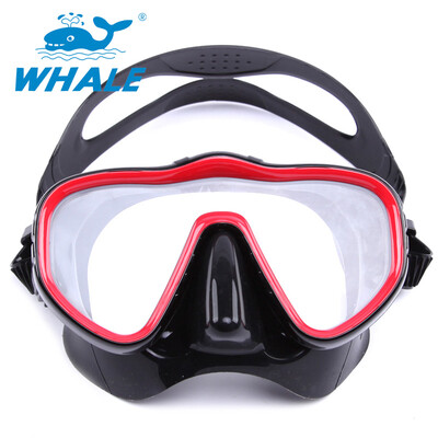 

Whale Brand Professional Diving Mask Goggles Wide Vision Watersports Оборудование с анти-туманом Цельная линза Закаленное стекло