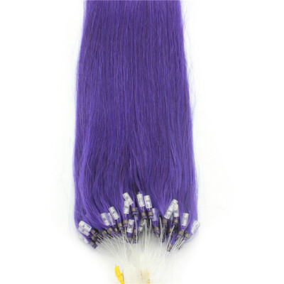 

Full Head 100g Violet Purple Micro Loop Ring Remy Human Hair Extensions