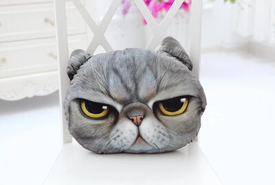 

40cm38cm New 3D cat emoji Pillow cushion Personality Car Cushion Creative Cat shape Nap smiley face pillow Cute seat coussin