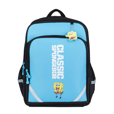 

Утро (M & G) канцелярские Мультфильм SpongeBob детские школьные сумки декомпрессия обременения плеча сумку три большие синие 440мм * 320мм QBBN3006