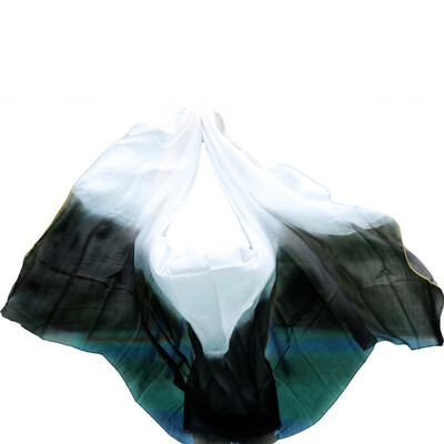

Belly Dance Props Women Belly Dance Silk Veils 250/270*114cm Belly Dance Veil For Girls Belly Dance Silk Veils White+Black