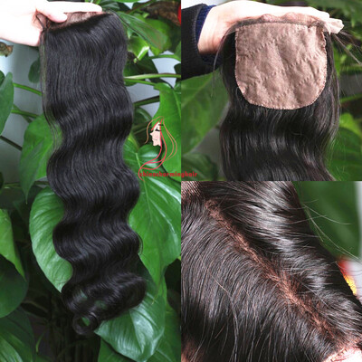 

Silk Base Closure Body Wave Brazilian Human Hair 4x4 Silk Closure Free Part Bleached Knots Free Shipping